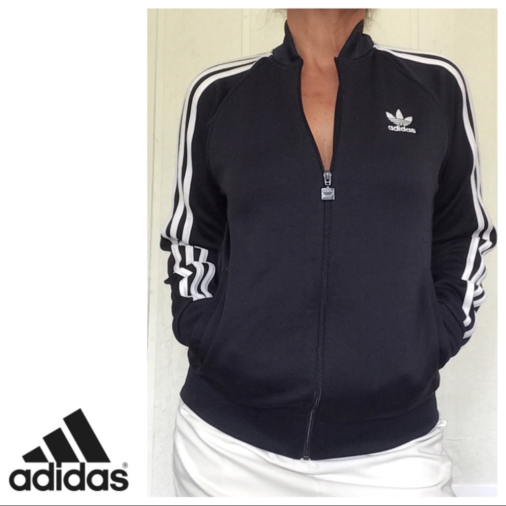 ADIDAS NAVY BLUE CLASSIC THREE STRIPE TRACK JACKET SMALL